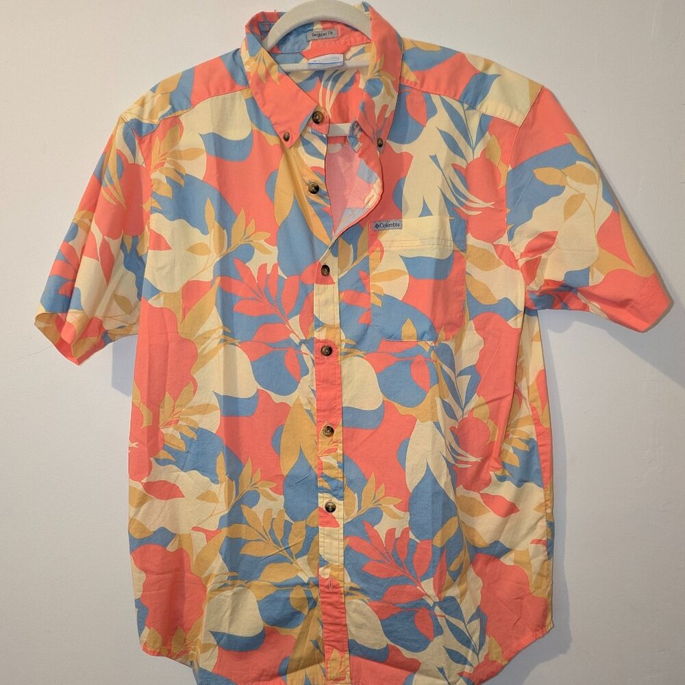 Two Columbia tropical theme shirts, Men, Size M, Regular Fit. NEW. Cotton. - Picture 3 of 12